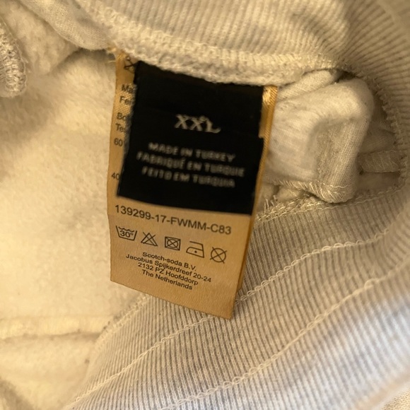 Scotch & Soda Grey Jogger Sweatpants Navy Blue Side Stripe Drawstring, XXL - Picture 6 of 6